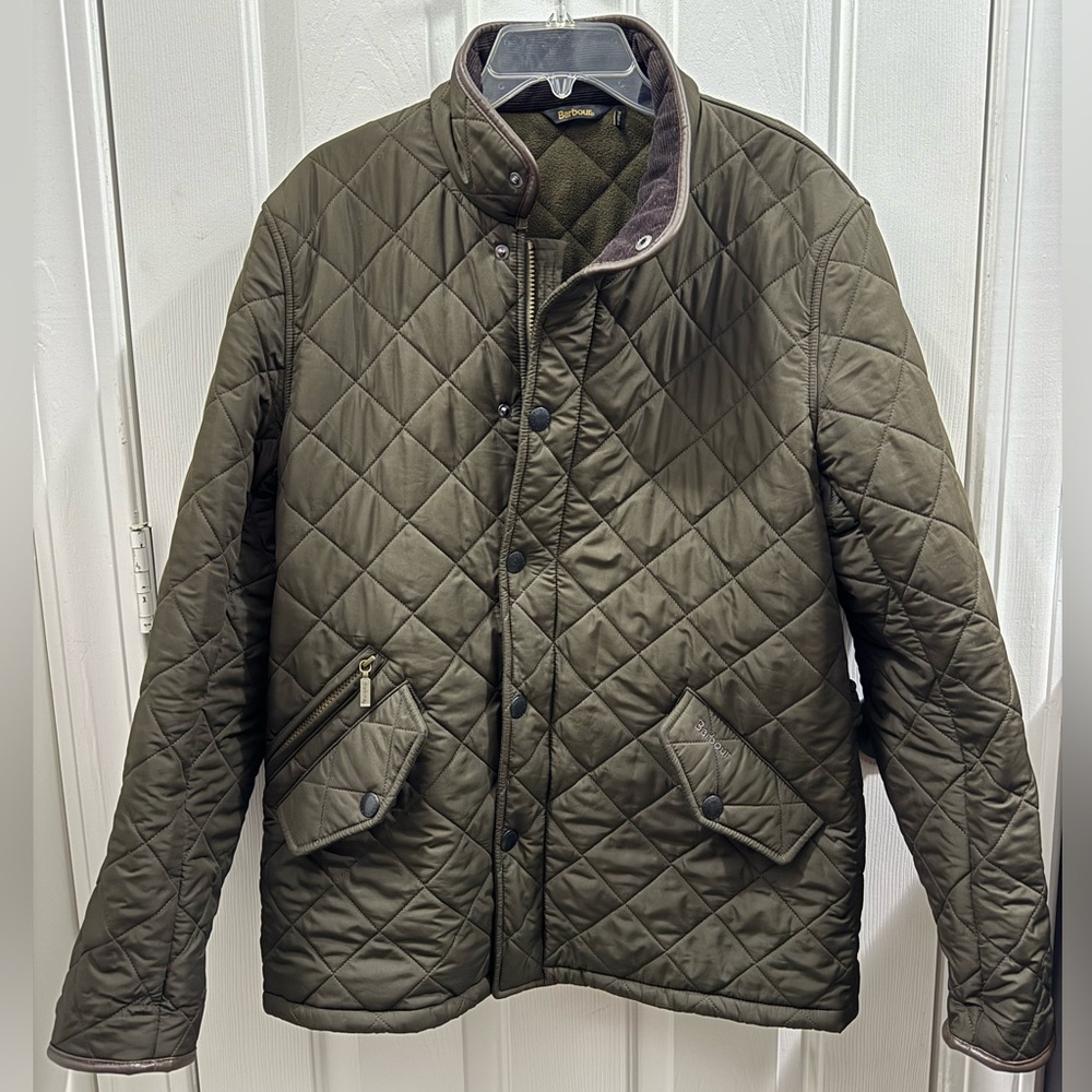 Barbour Green Powell Quilted Jacket - Medium